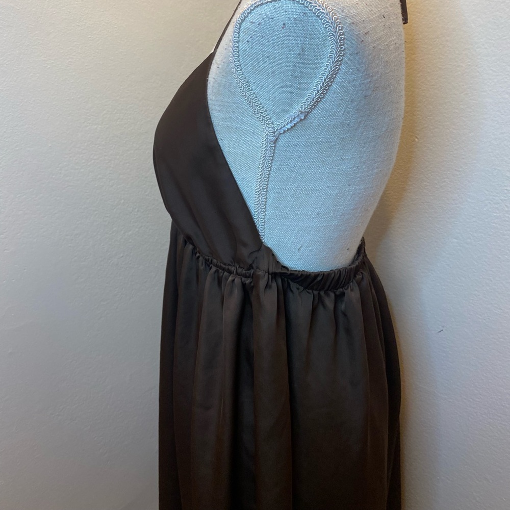 Old Navy Brown V Neck Backless Slip Dress - Picture 5 of 7
